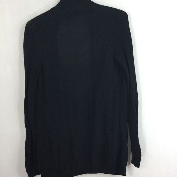 Theory Womens Cotton Cashmere Open Front Ribbed Knit Cardigan Sweater Black S/P - Picture 8 of 9